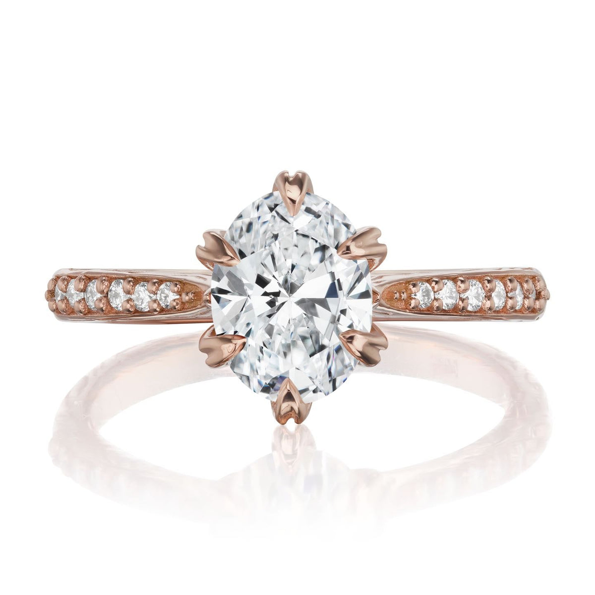 ・LAYLA・Oval Lab-Grown Diamond, Twig Textured Diamond Band