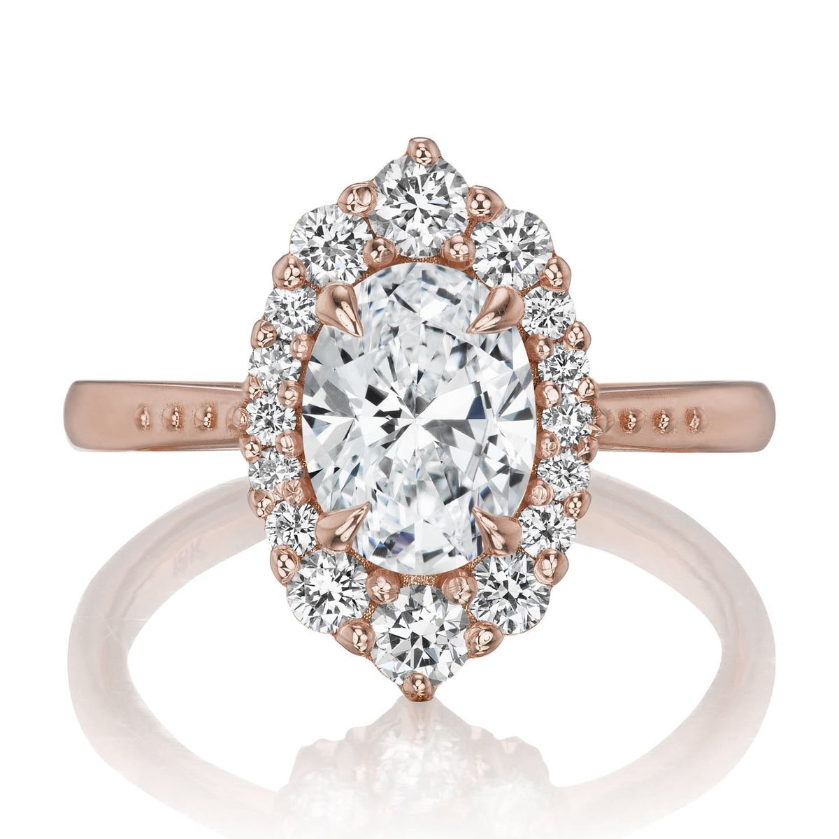 ・SOFIA・Oval Lab-Grown Diamond Center Diamond Halo (1.5ctw+)