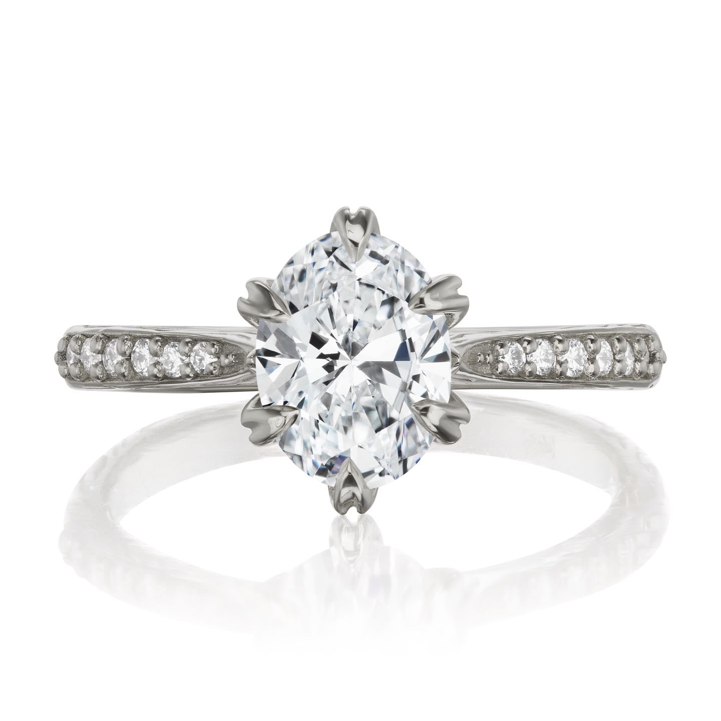 ・LAYLA・Oval Lab-Grown Diamond, Twig Textured Diamond Band