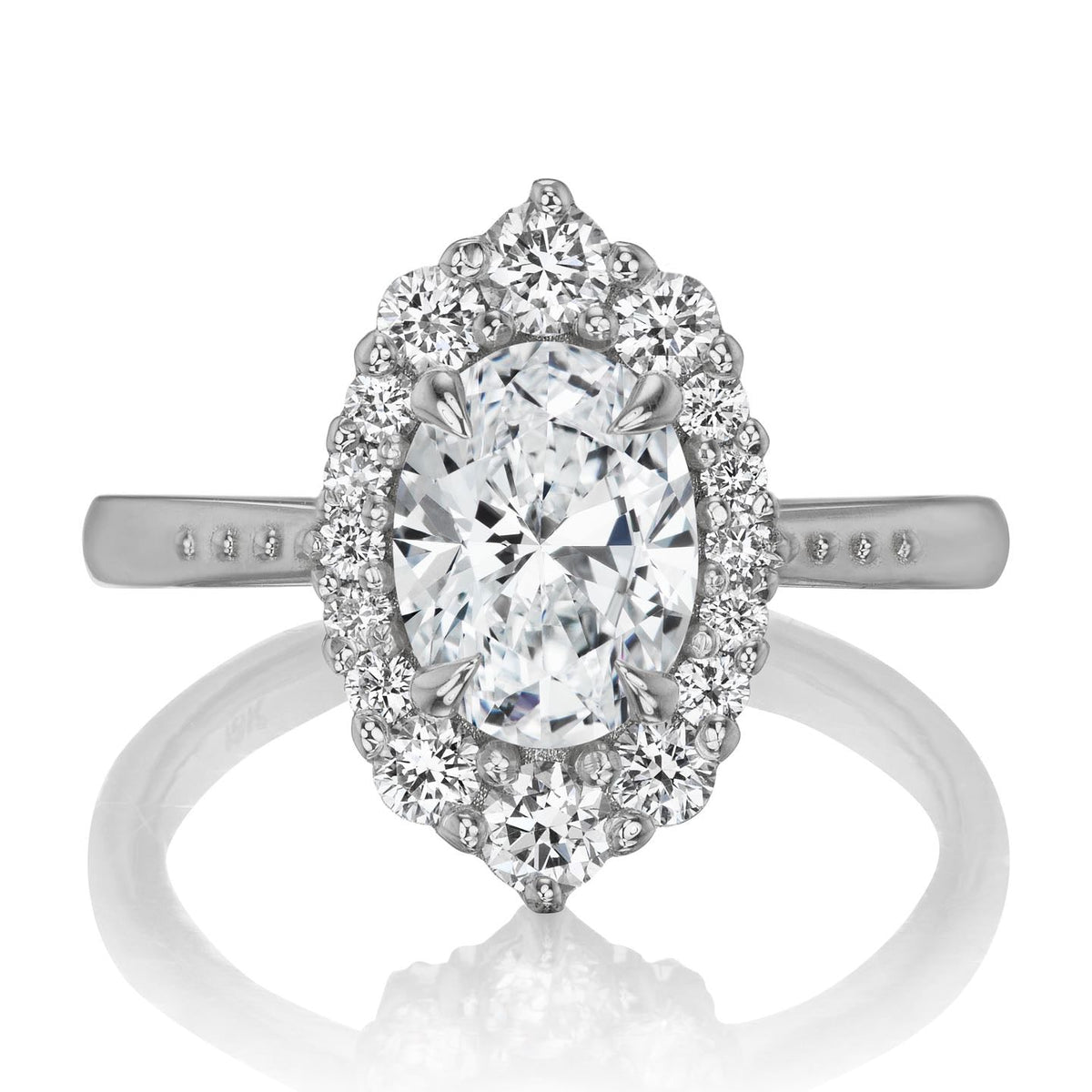 ・SOFIA・Oval Lab-Grown Diamond Center Diamond Halo (1.5ctw+)