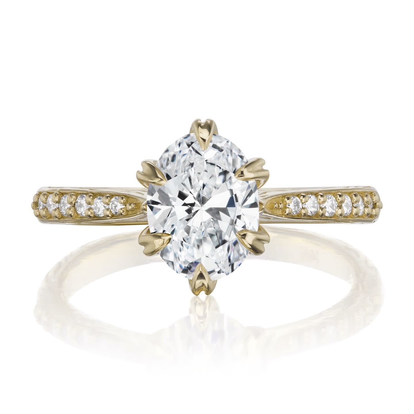 ・LAYLA・Oval Lab-Grown Diamond, Twig Textured Diamond Band