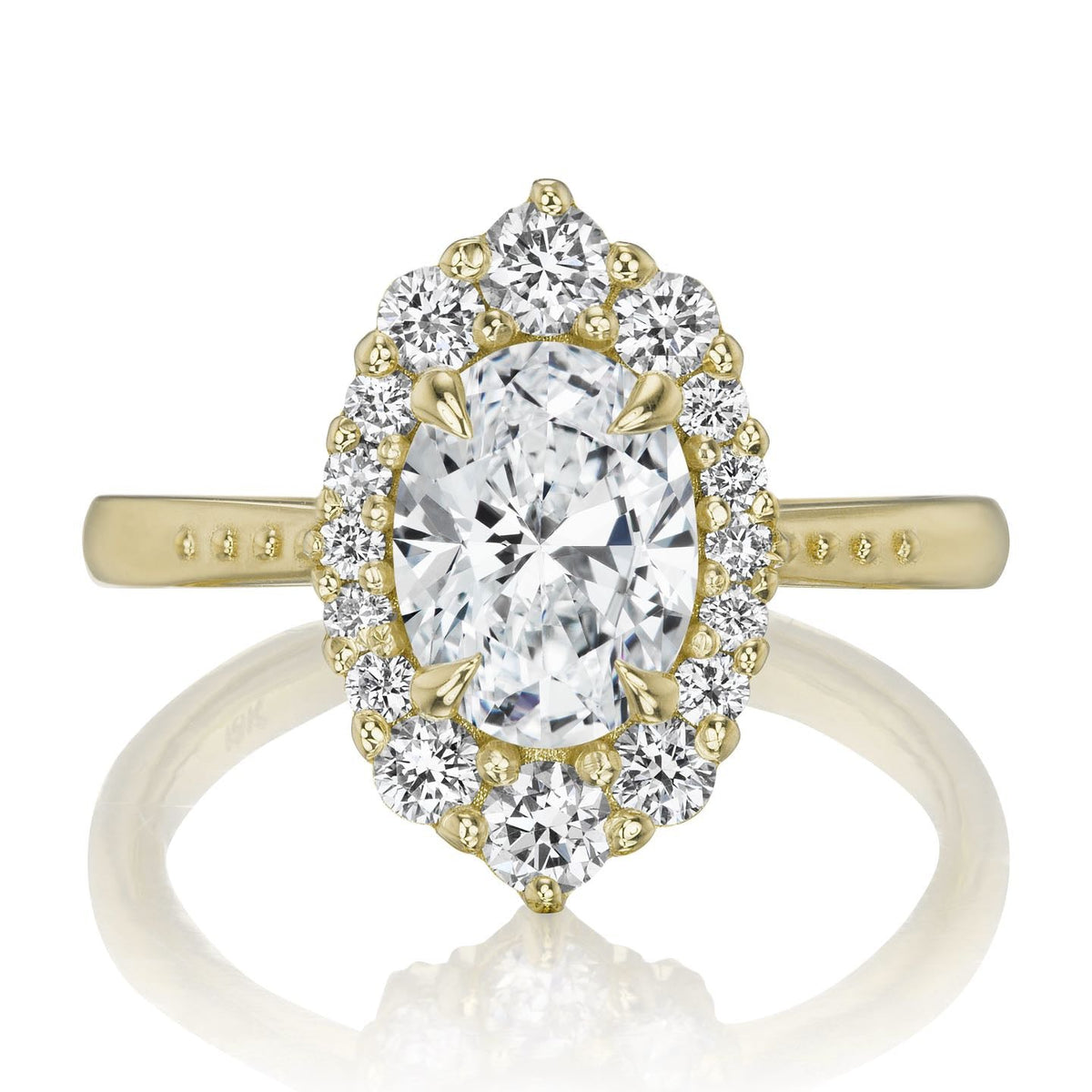 ・SOFIA・Oval Lab-Grown Diamond Center Diamond Halo (1.5ctw+)