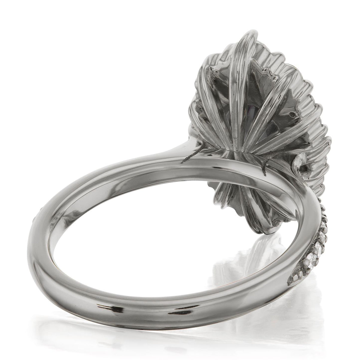 ・SOFIA・Oval Iconic™ Grey Moissanite Center, Diamond Halo (1.93ctw+)