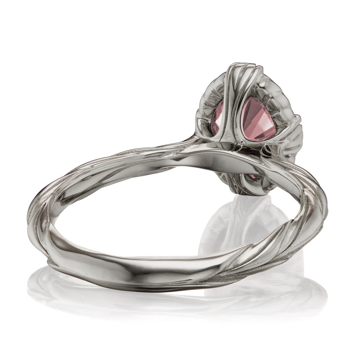 ・OLIVIA・Oval Peach Sapphire, Willow Leaf Band, 1.75ct