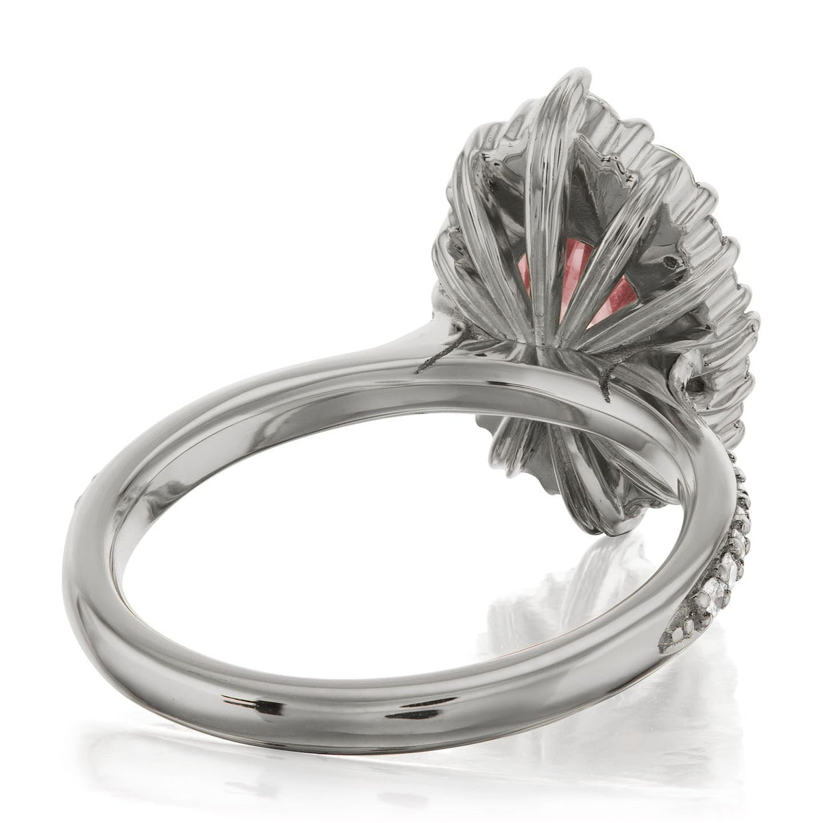 ・SOFIA・Oval Peach Sapphire Center, Diamond Halo (2.18ctw+)