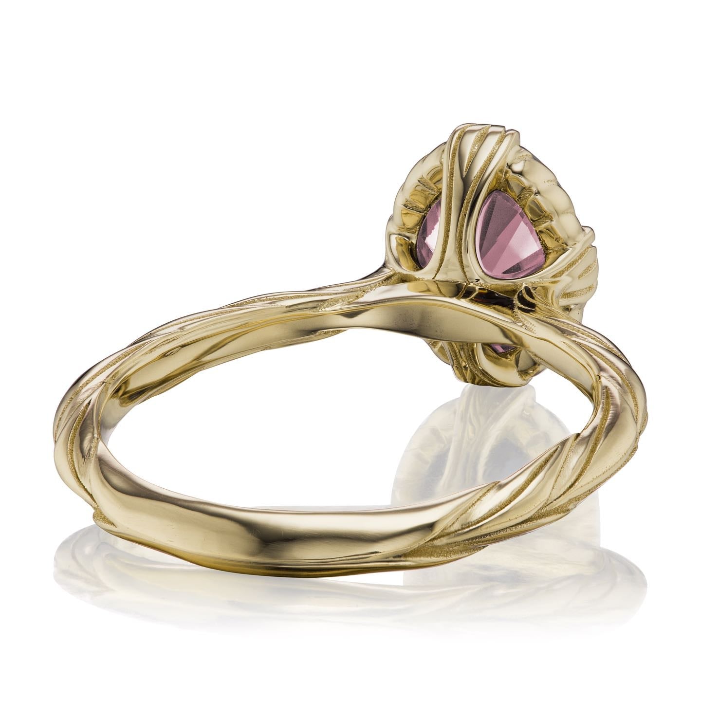 ・OLIVIA・Oval Peach Sapphire, Willow Leaf Band, 1.75ct