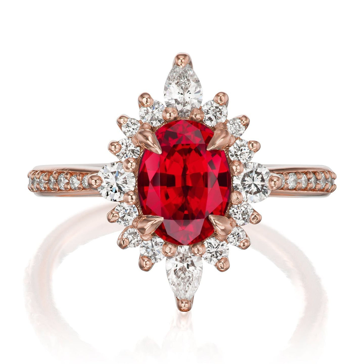 ・ANIKA・Oval Ruby Center, Diamond Halo (2.23ctw+)
