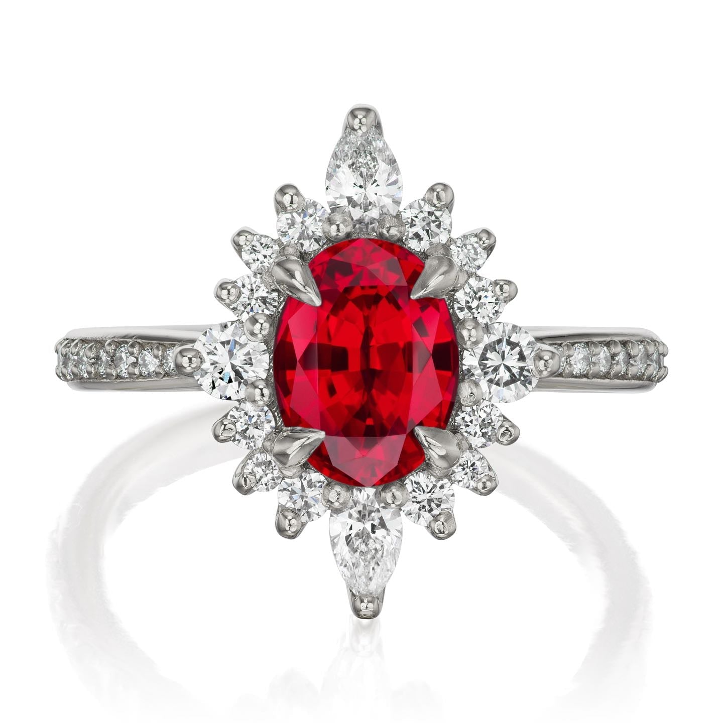 ・ANIKA・Oval Ruby Center, Diamond Halo (2.23ctw+)