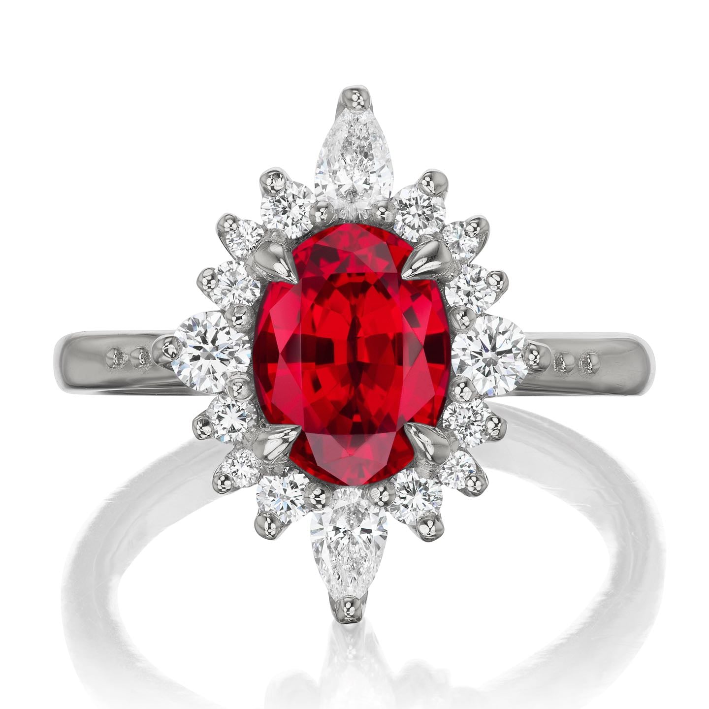 ・ANIKA・Oval Ruby Center, Diamond Halo (2.23ctw+)