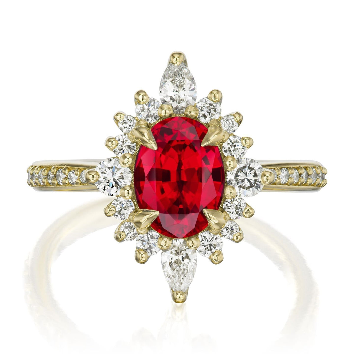 ・ANIKA・Oval Ruby Center, Diamond Halo (2.23ctw+)