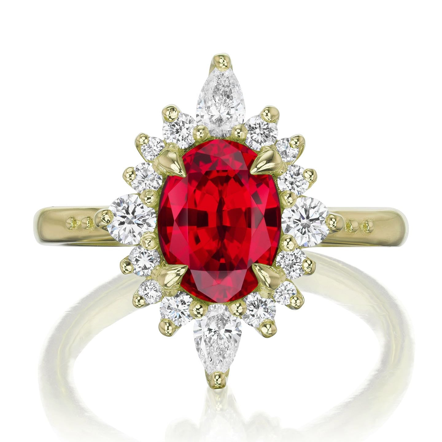 ・ANIKA・Oval Ruby Center, Diamond Halo (2.23ctw+)