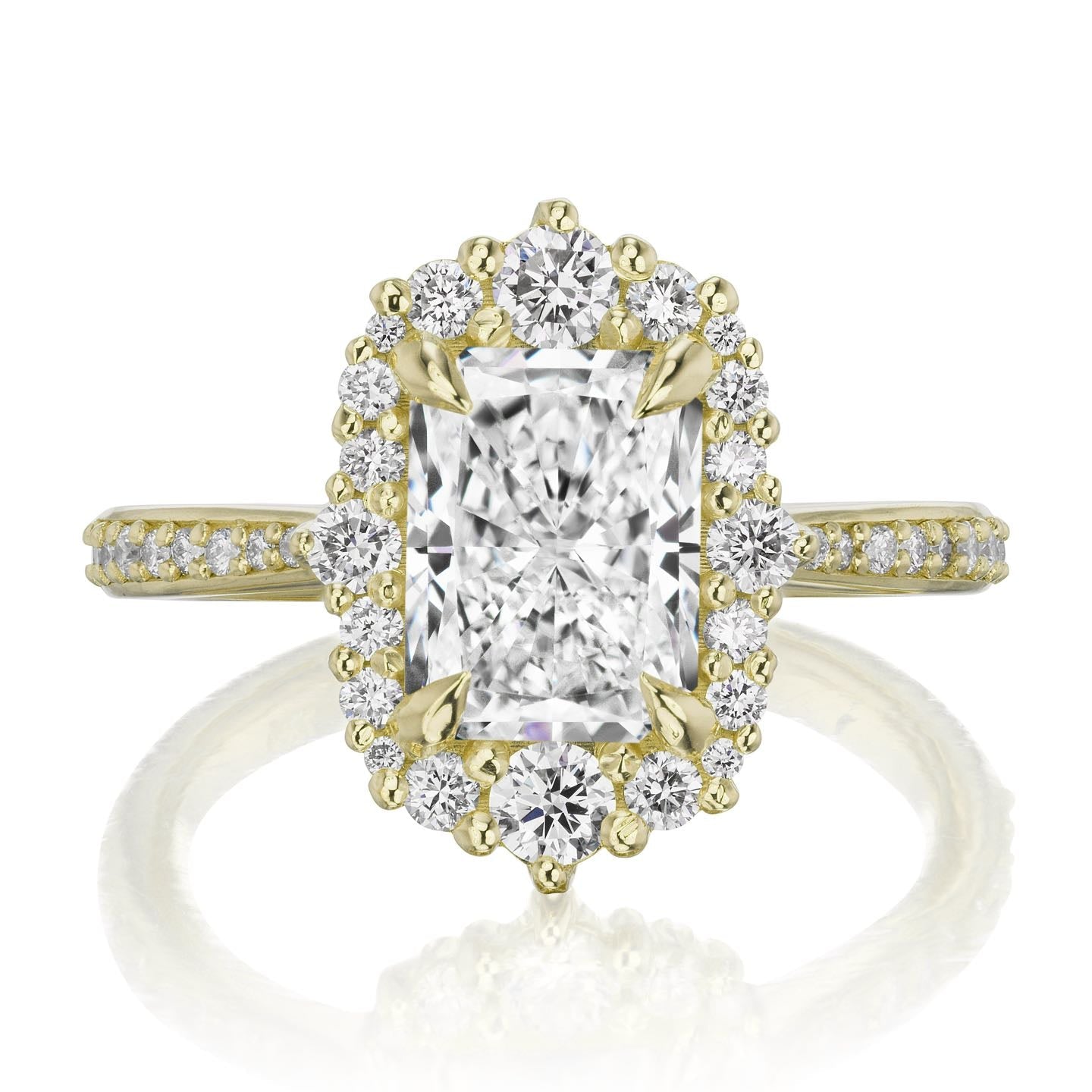 ・ADELINE・Radiant Cut Lab-Grown Diamond Center, Diamond Halo (1.95ctw+)