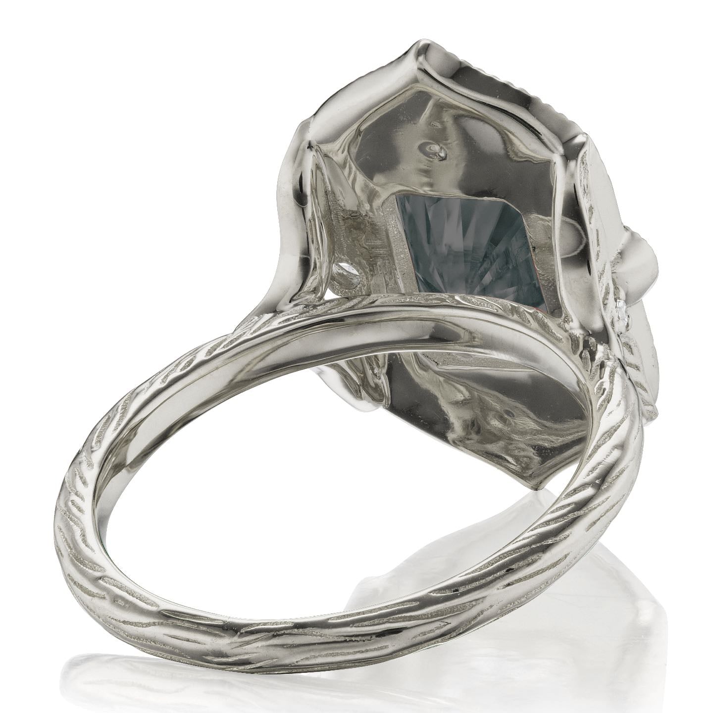 ・ESTELLA・Radiant Iconic™ Grey Moissanite, Diamond Halo (2.35ctw)