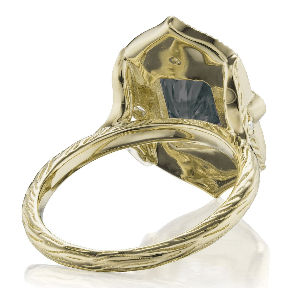 ・ESTELLA・Radiant Iconic™ Grey Moissanite, Diamond Halo (2.35ctw)