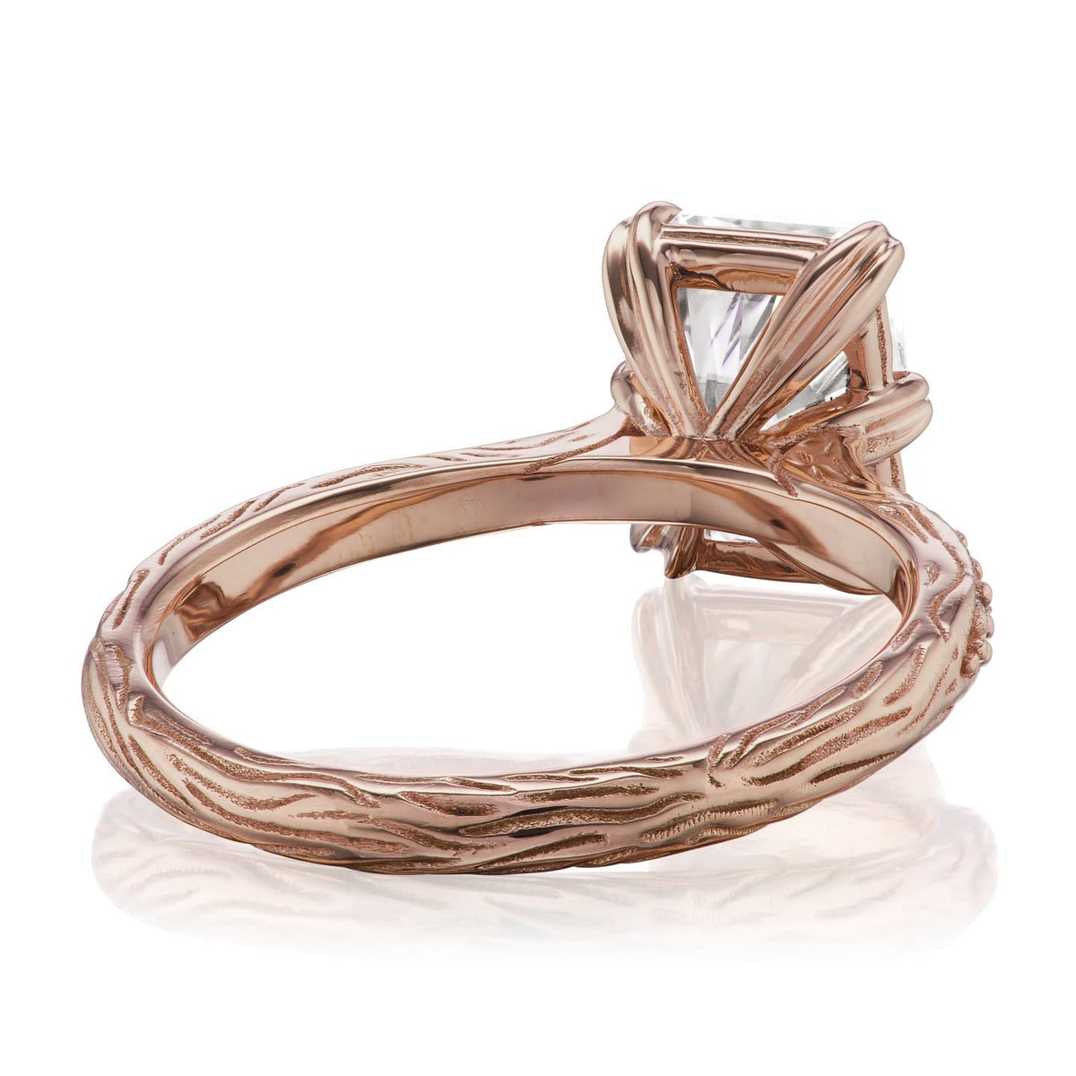 ・NAOMI・Radiant Moissanite Center, Diamond Band (1.8ct Center)
