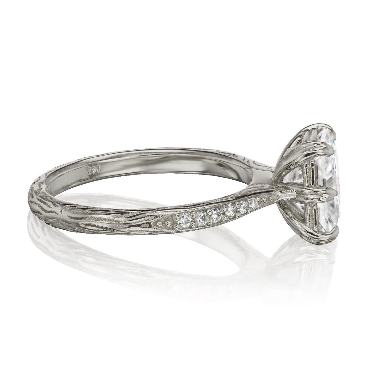 ・NAOMI・Radiant Moissanite Center, Diamond Band (1.8ct Center)