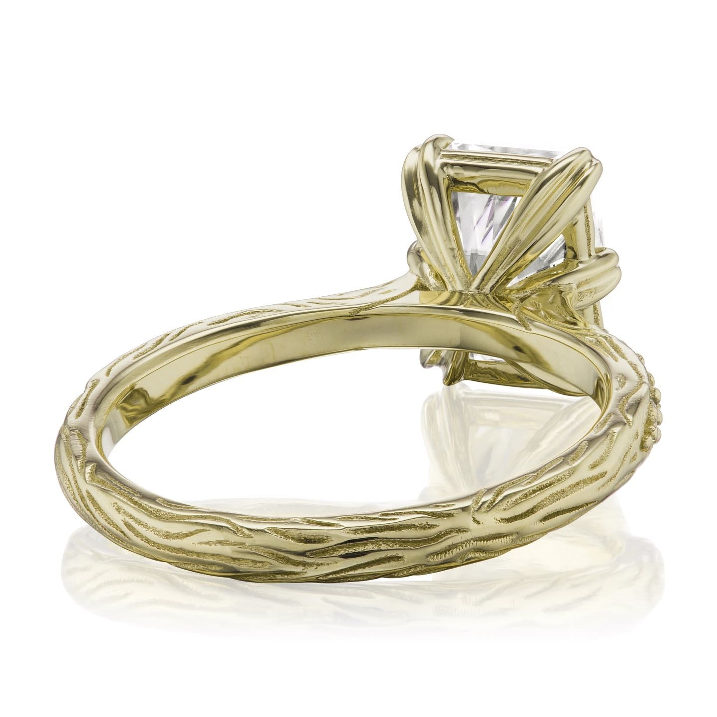 ・NAOMI・Radiant Moissanite Center, Diamond Band (1.8ct Center)