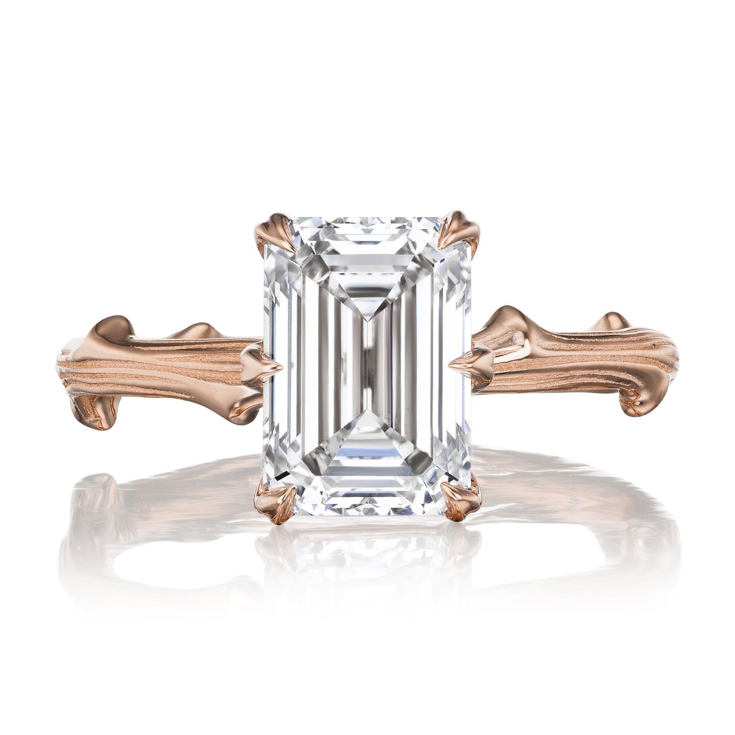 ・LAUREL・Emerald Lab-Grown Diamond Twig Ring, 2.77ct+