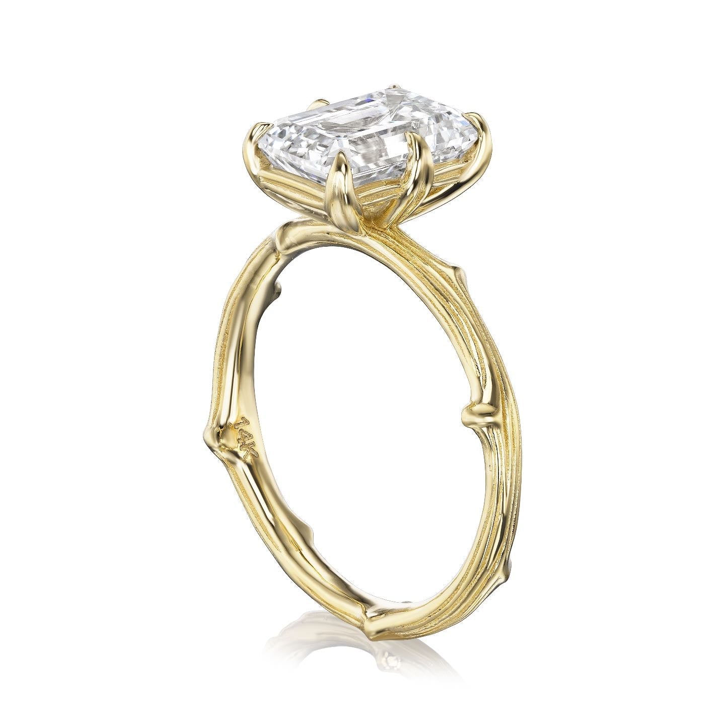 ・LAUREL・Emerald Lab-Grown Diamond Twig Ring, 2.77ct+
