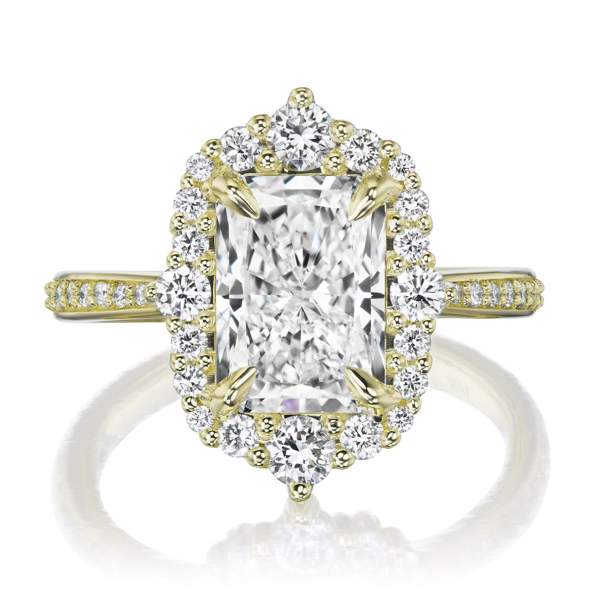 ・ADELINE・Radiant Cut Lab-Grown Diamond Center, Diamond Halo (2.96ctw+)