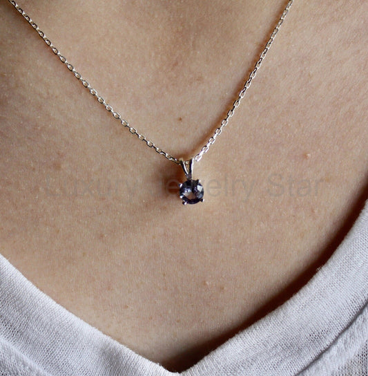 6mm Alexandrite Sterling Silver Birthstone Necklace | Handmade Jewelry - image 2