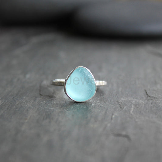 Aqua Turquoise Blue Stackable Ring