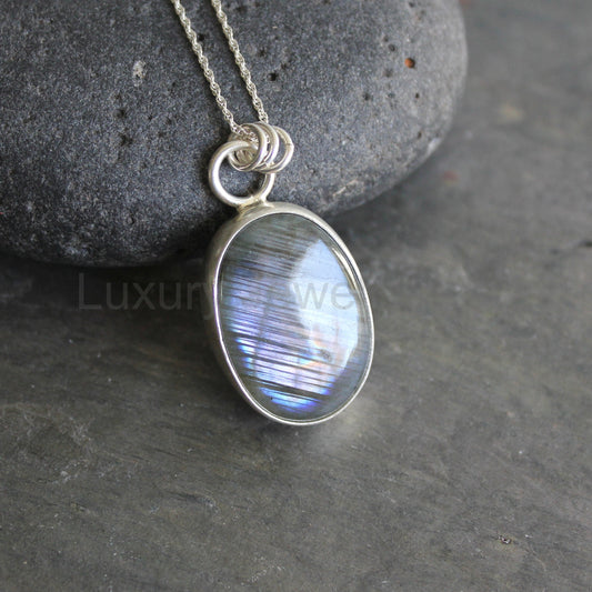 Labradorite Pendant Necklace | Handmade Sterling Silver Gemstone Jewelry