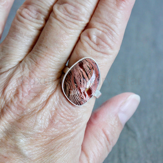 Nevada Rattlesnake Jasper Statement Ring Size 11.75 | Handmade Sterling Silver - image 2