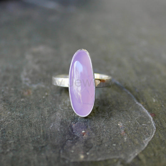 Oregon Holley Blue Agate Statement Ring Size 10 | PNW Gemstone | Handmade Sterling Silver