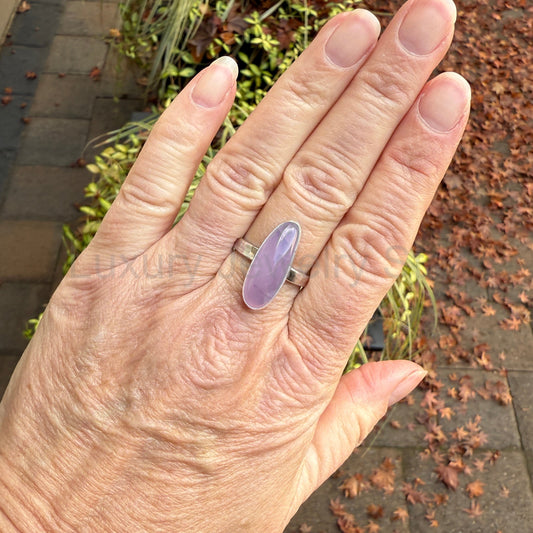 Oregon Holley Blue Agate Statement Ring Size 10 | PNW Gemstone | Handmade Sterling Silver - image 2