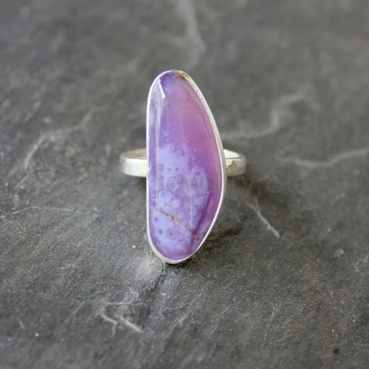 Oregon Holley Blue Agate Statement Ring Size 11 | PNW Gemstone | Handmade Sterling Silver