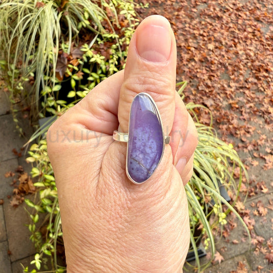 Oregon Holley Blue Agate Statement Ring Size 11 | PNW Gemstone | Handmade Sterling Silver - image 2
