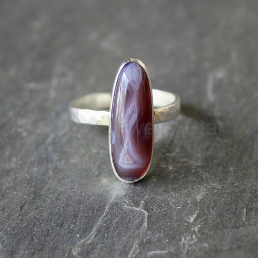 Oregon Holley Blue Agate Statement Ring Size 13.75 | PNW Gemstone | Handmade Sterling Silver