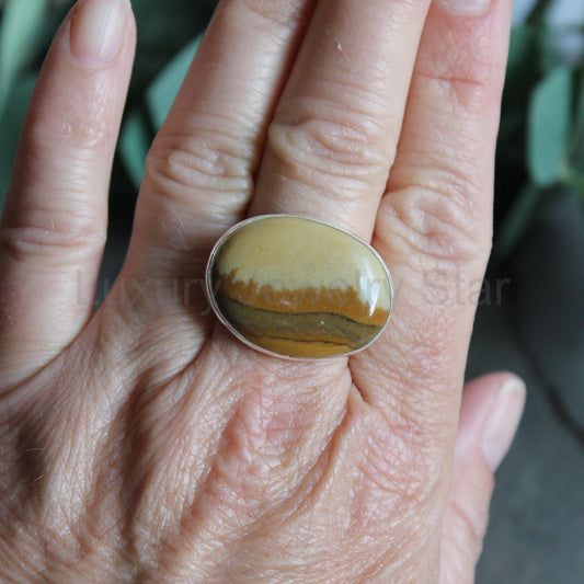 Owyhee Picture Jasper Statement Ring Size 9.25 | PNW Gemstone | Handmade Sterling Silver - image 2