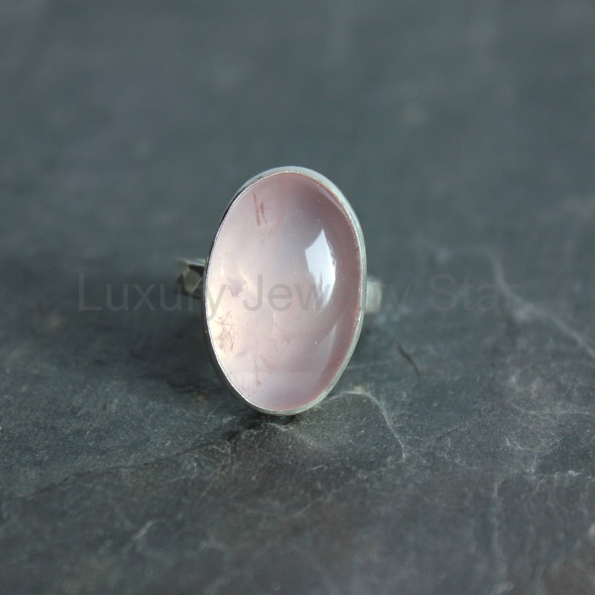 Rose Quartz Statement Ring Size 7 | Handmade Sterling Silver | Pink Gemstone - image 5