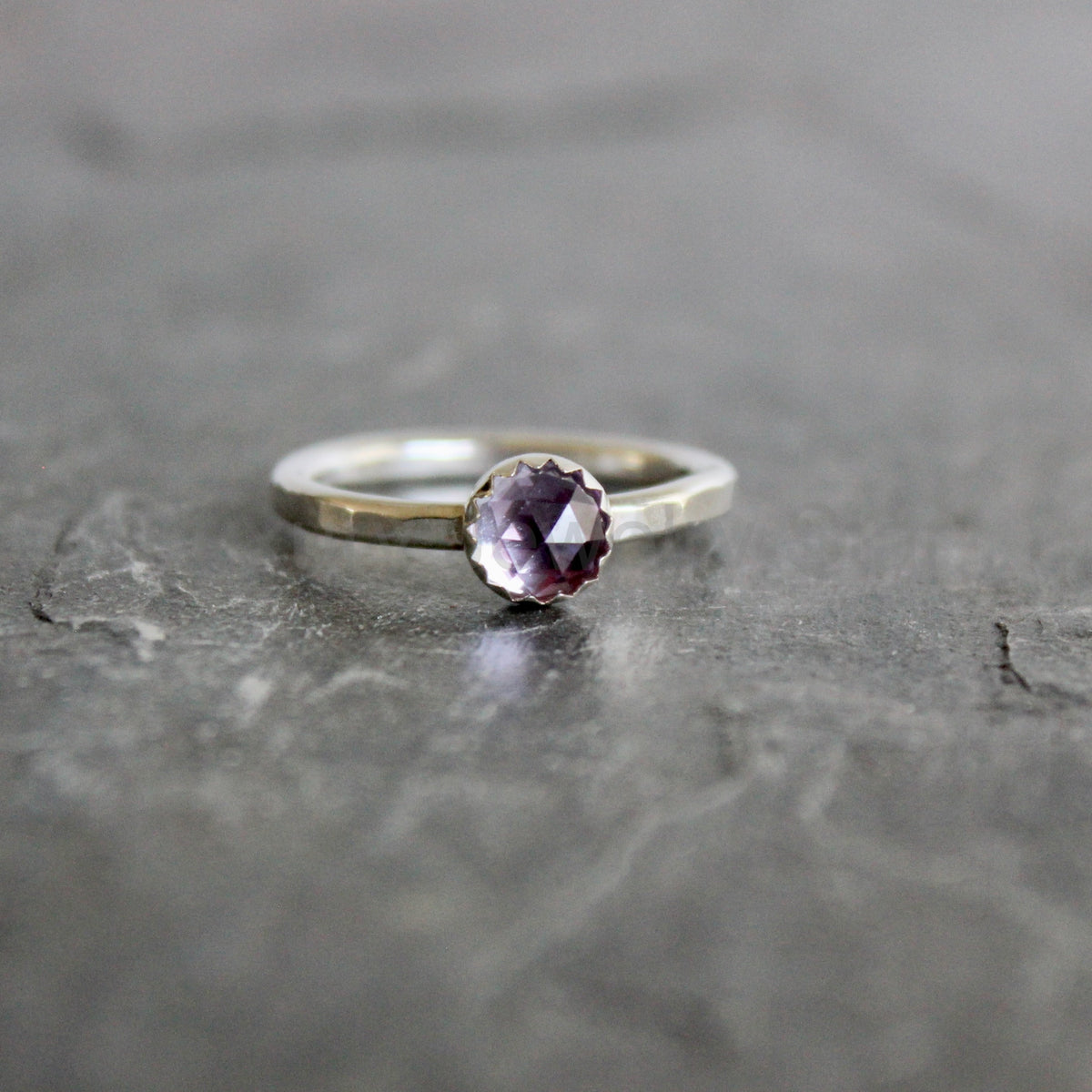 Sterling Silver Alexandrite Stacking Ring | June Birthstone | 55th Anniversary Gift