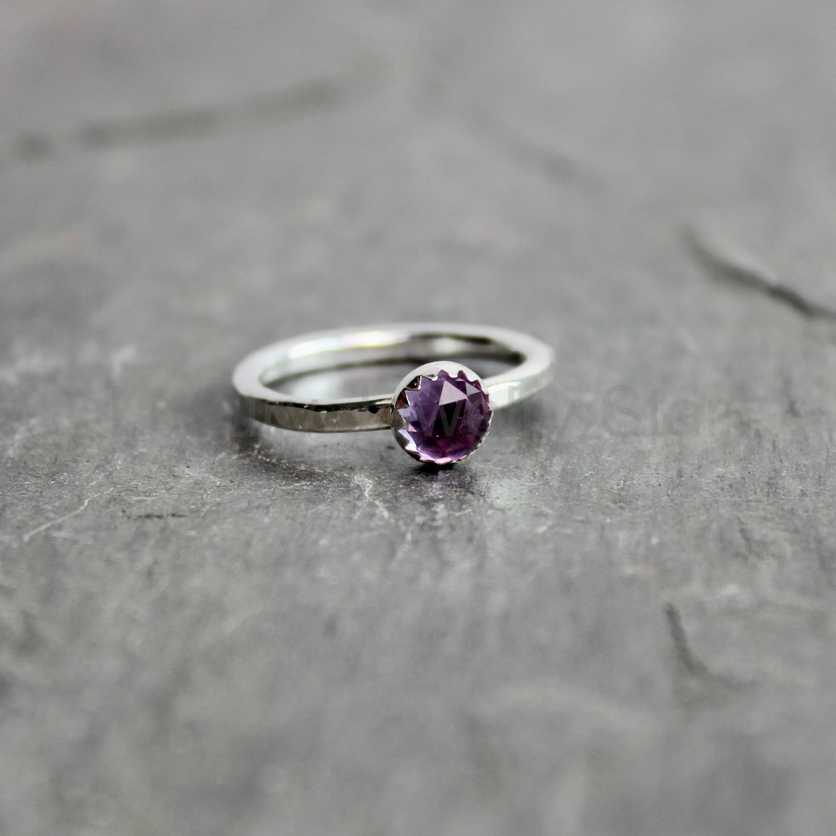 Sterling Silver Alexandrite Stacking Ring | June Birthstone | 55th Anniversary Gift - image 4