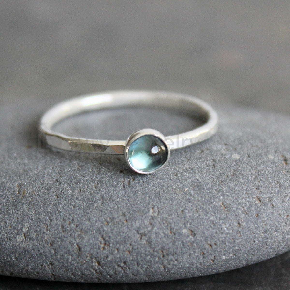 Sterling Silver London Blue Topaz Stacking Ring | December Birthstone | 4th Anniversary - image 5