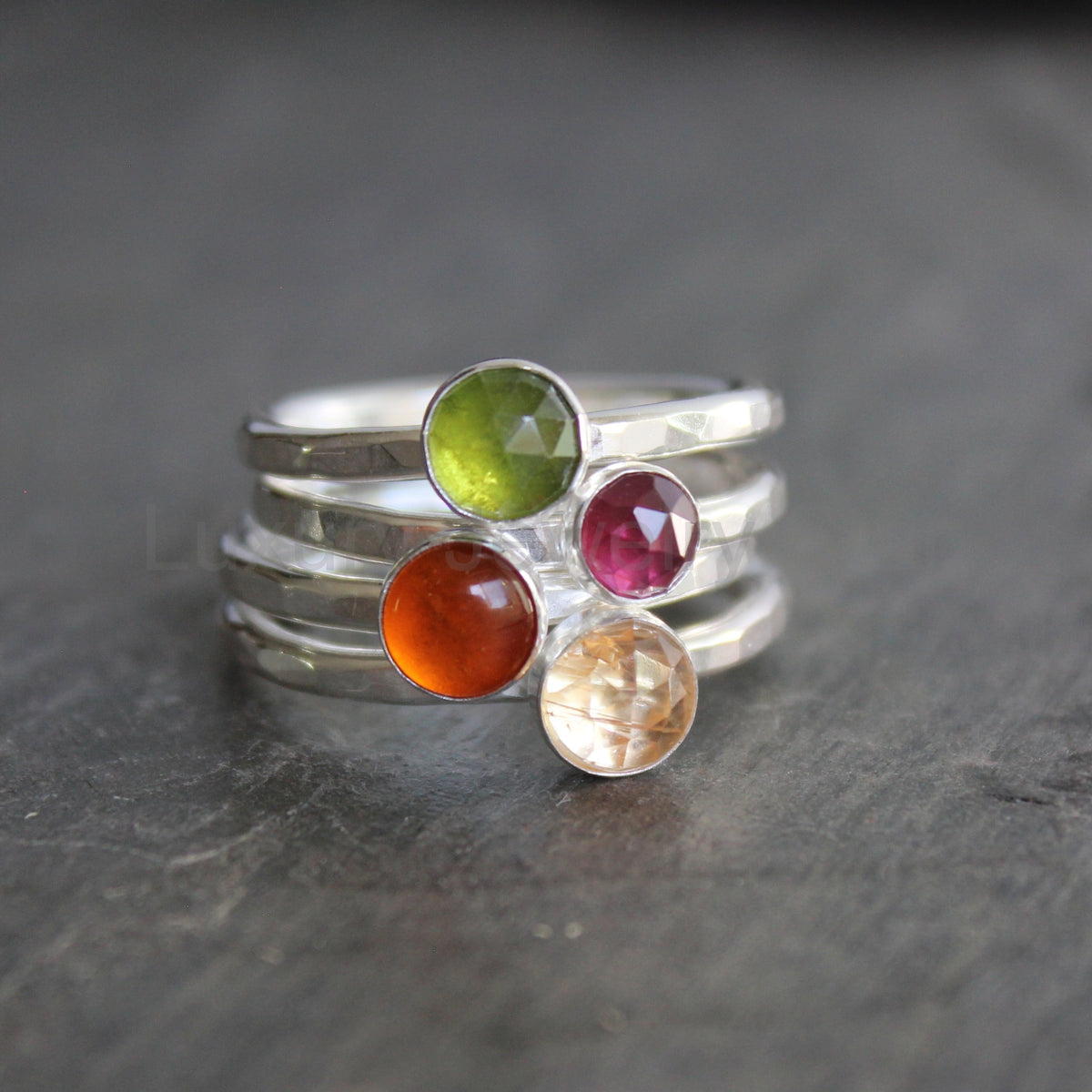 Sterling Silver Smoky Quartz Stacking Ring | Neutral Brown Gemstone - image 6