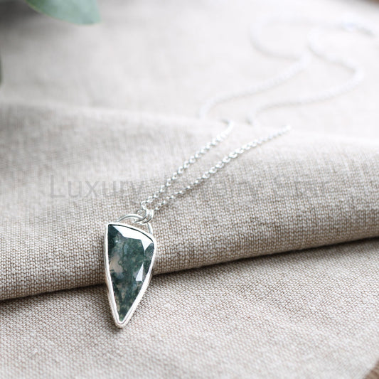 Moss Agate Open Back Pendant Limited Edition No. 151 - image 2