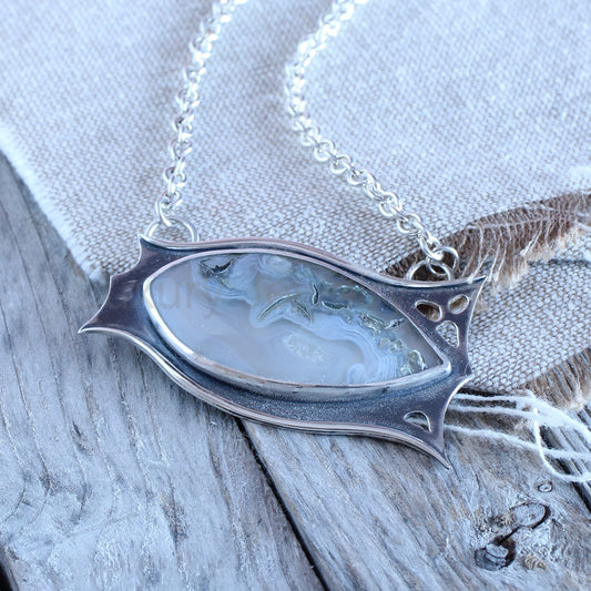 Moss Agate waves pendant - Limited Edition No.140 - image 2