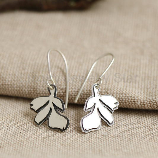 Satin Layered Leaf Earrings - image 2