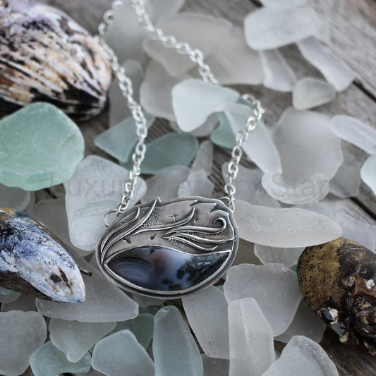 Selkie under the waves Moss Agate pendant - Limited Edition - image 2