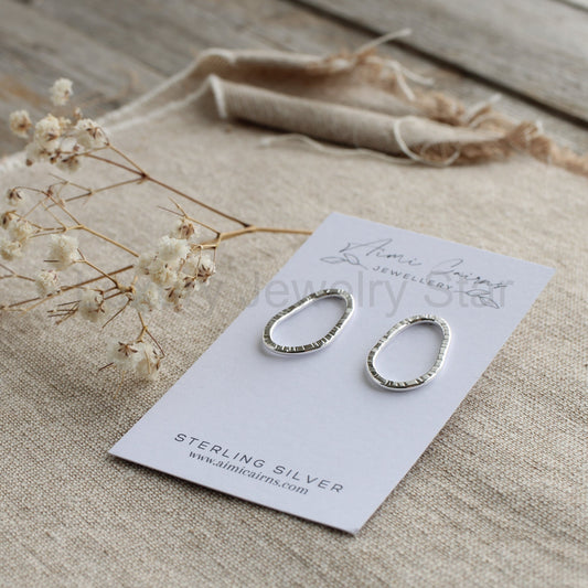 Silver Organic Links Earrings