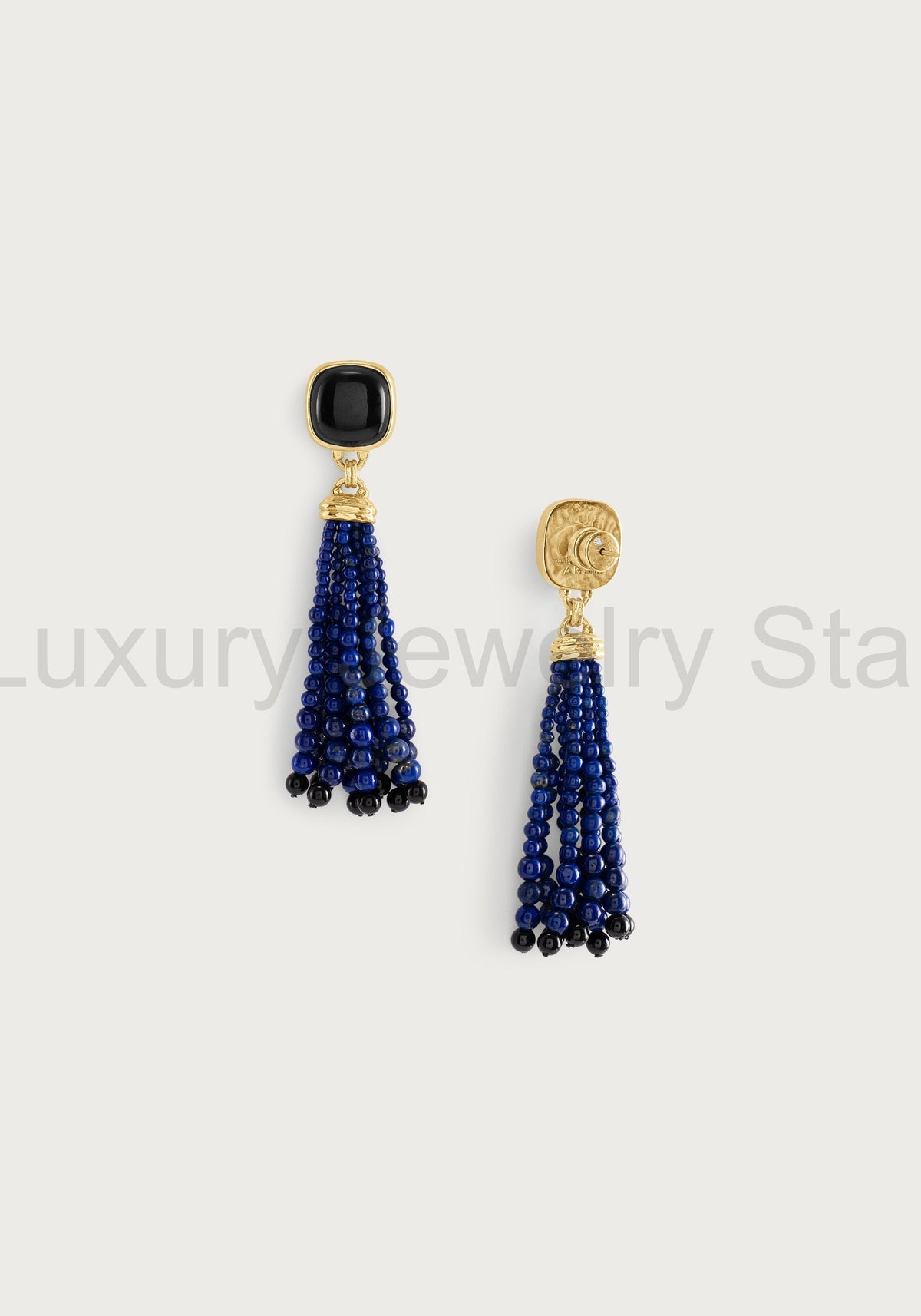 Forza Tassel Earring, Lapis and Black Onyx - image 5
