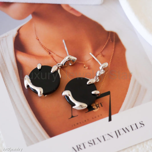 Black onyx earrings