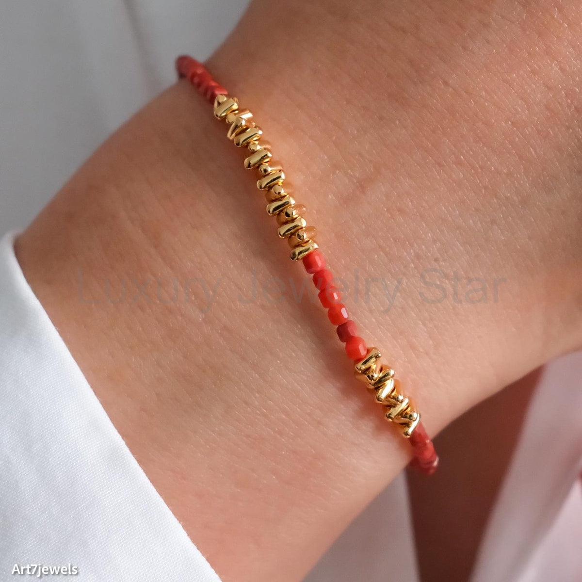Carnelian Beaded Bracelet