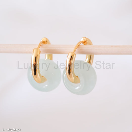 Pale Jade Hoops