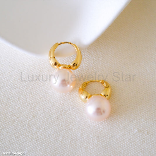 Pink pearls earrings - image 2