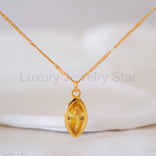 Yellow Citrine Necklace